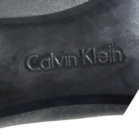 Calvin Klein GABRIANNA POINT TOE Leather Kitten Heel Pumps Size 6 gunmetal - Picture 4 of 10